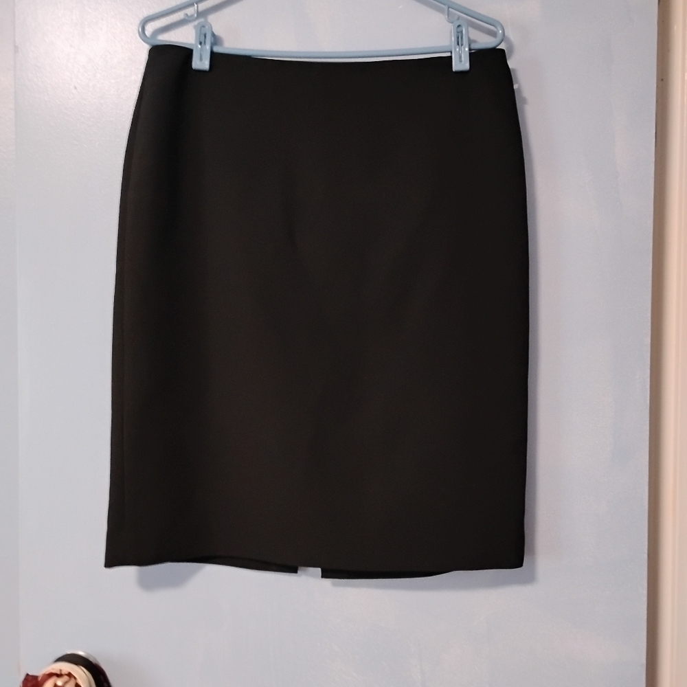 Lafayette 148 Black Stretch Rafferty Knee Length Skirt 10